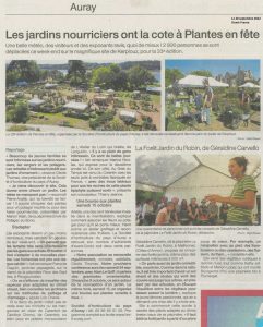 Premier article dans la presse La Forêt Jardin du Robin