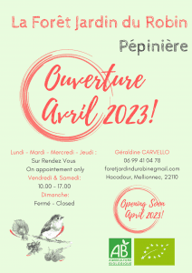 Ouverture Avril 2023!